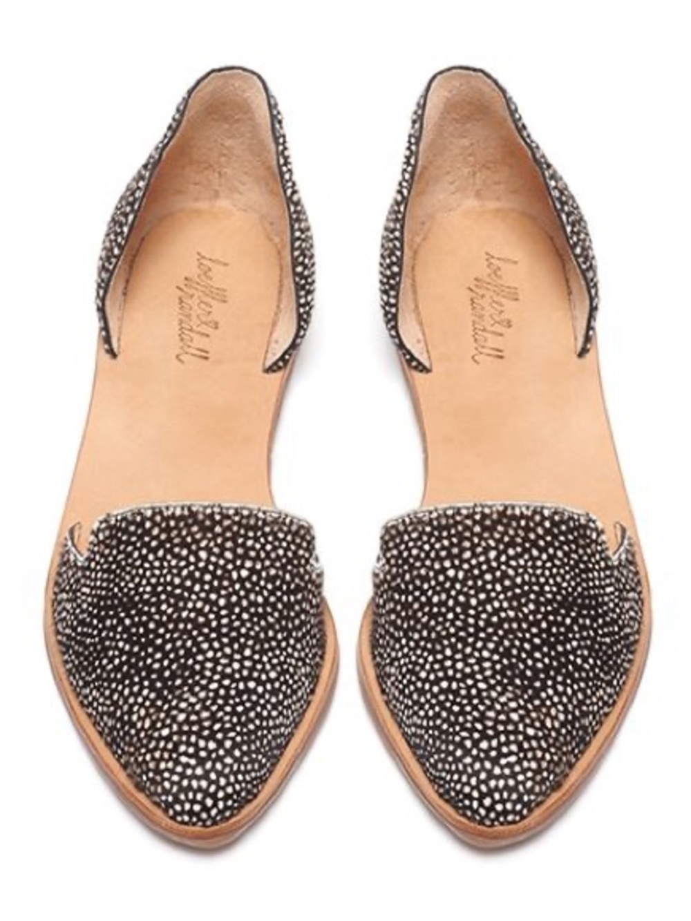 Loeffler Randall Pony Hair Animal Print d’Orsay Flats Size 9